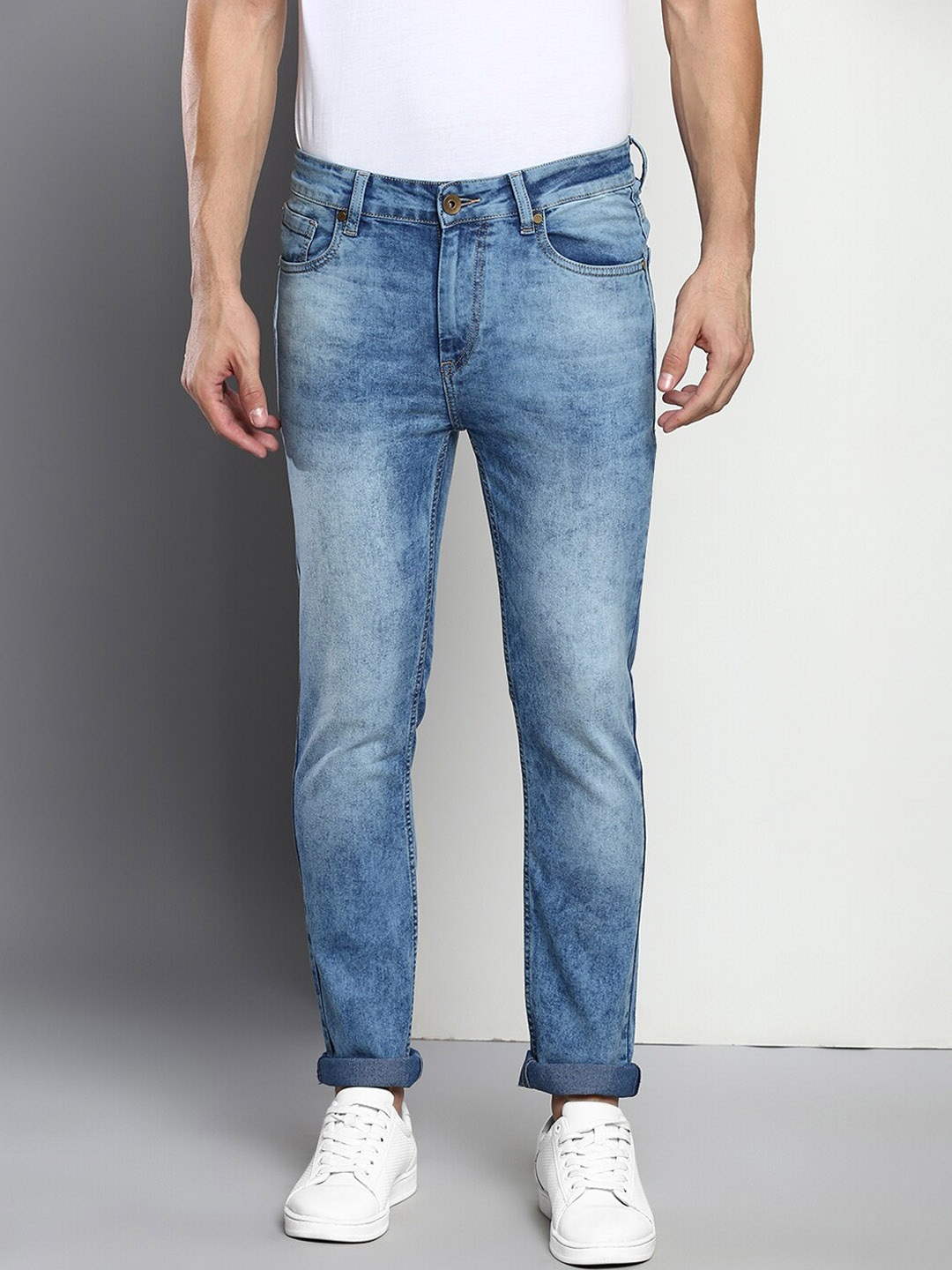 

Dennis Lingo Men Blue Slim Fit Heavy Fade Stretchable Jeans