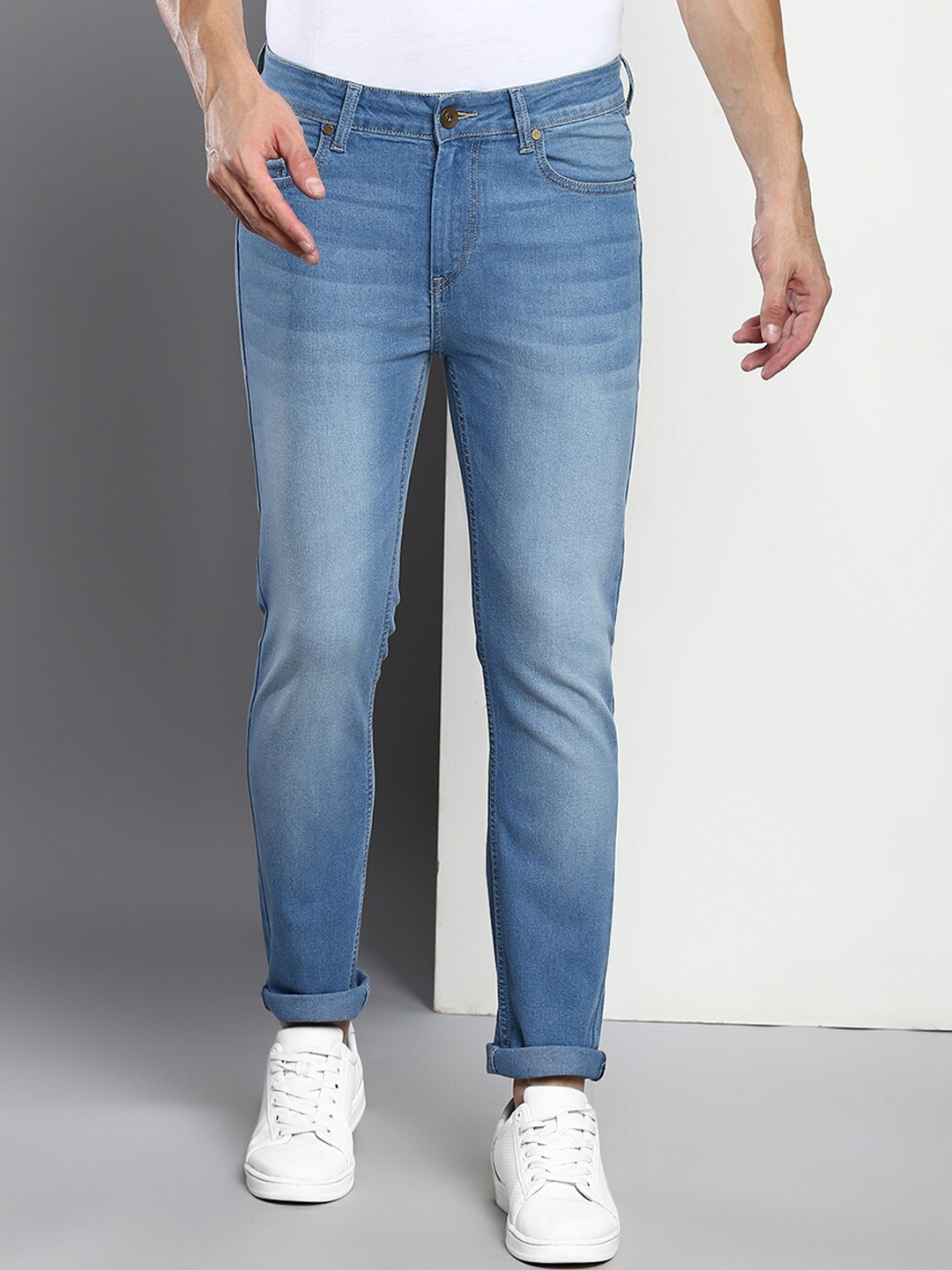 

Dennis Lingo Men's Blue Slim Fit Light Fade Stretchable Denim Jeans