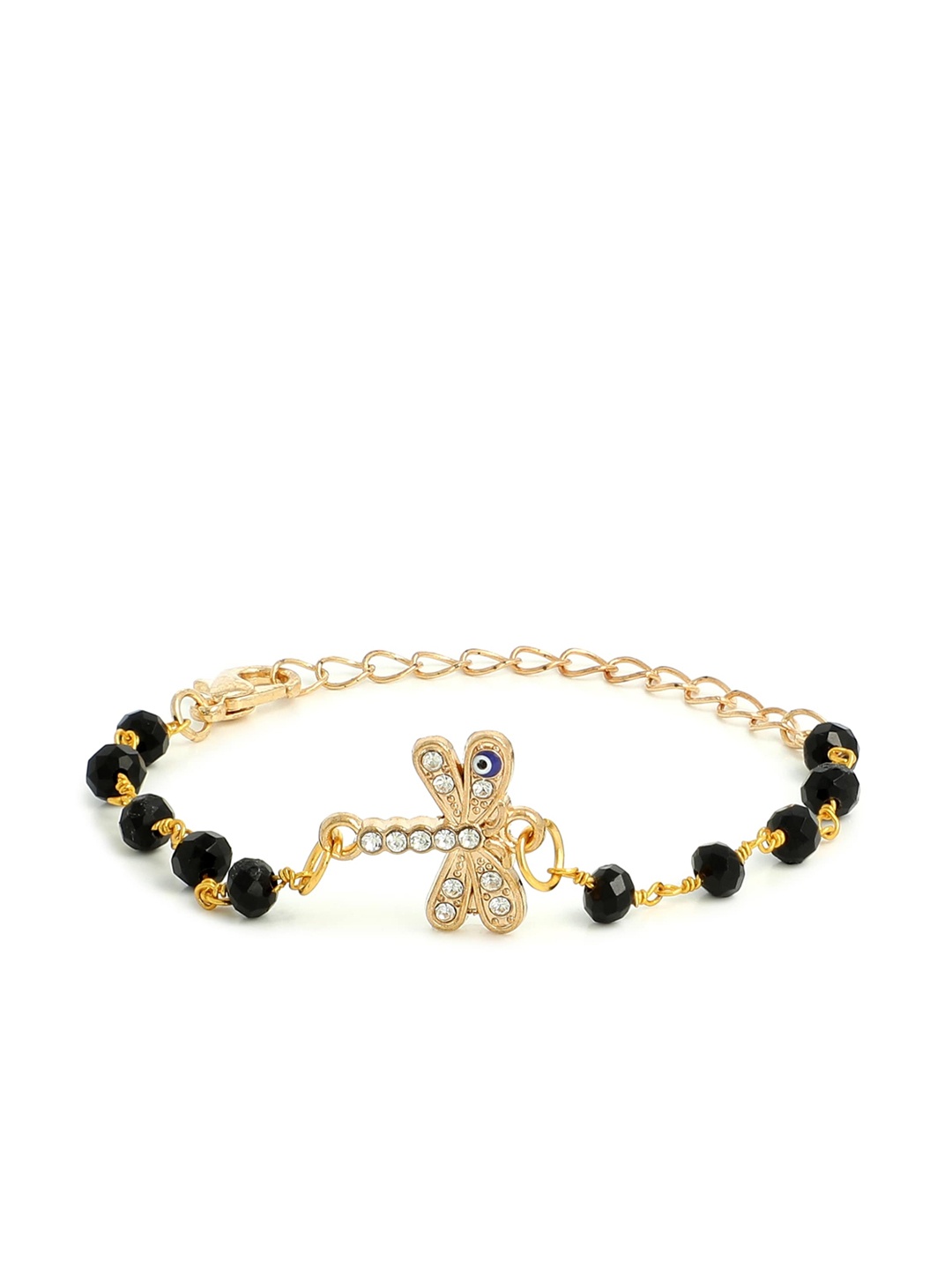 

EL REGALO Unisex Kids Black Gold-Plated Wraparound Bracelet