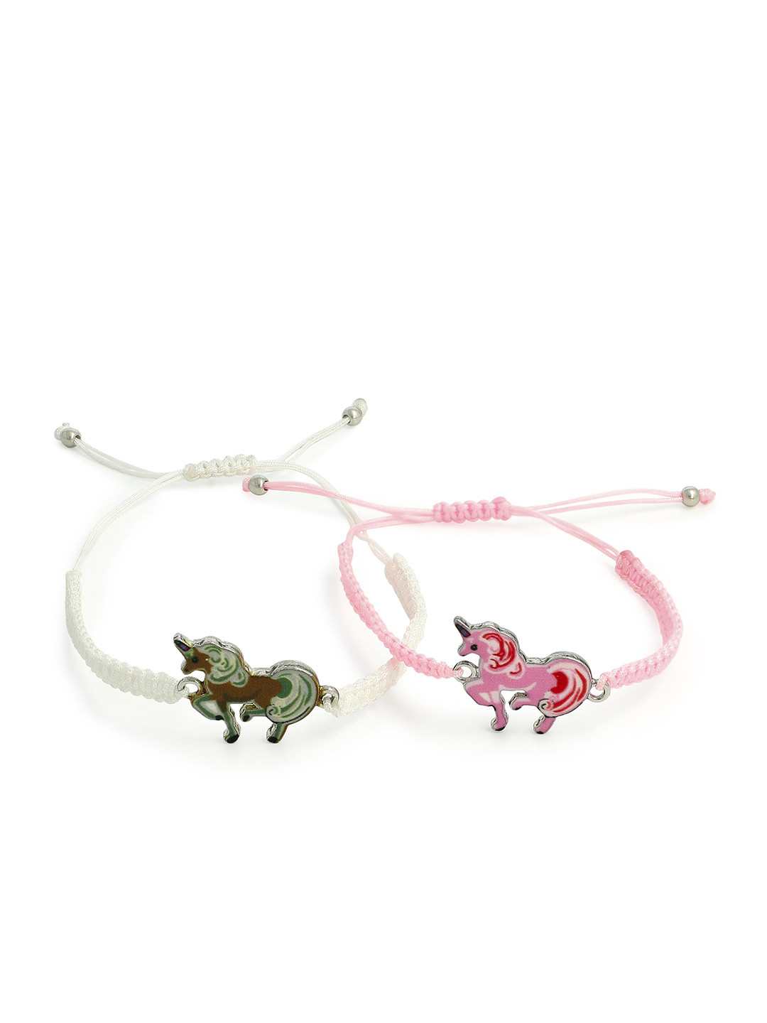 

EL REGALO Unisex Kids 2 Pink & White Bracelet