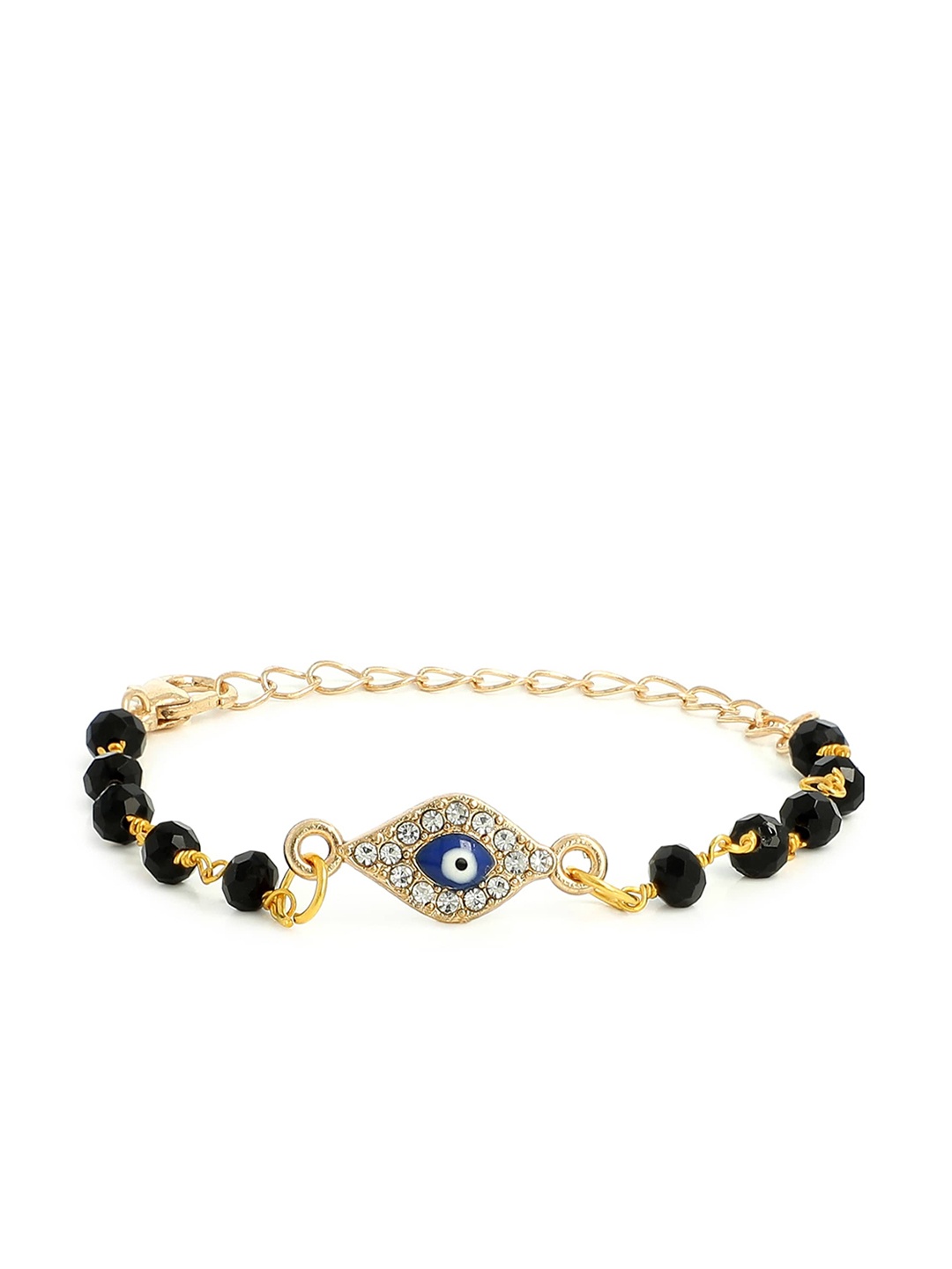 

EL REGALO Unisex Kids Gold-Toned & Black Gold-Plated Wraparound Bracelet