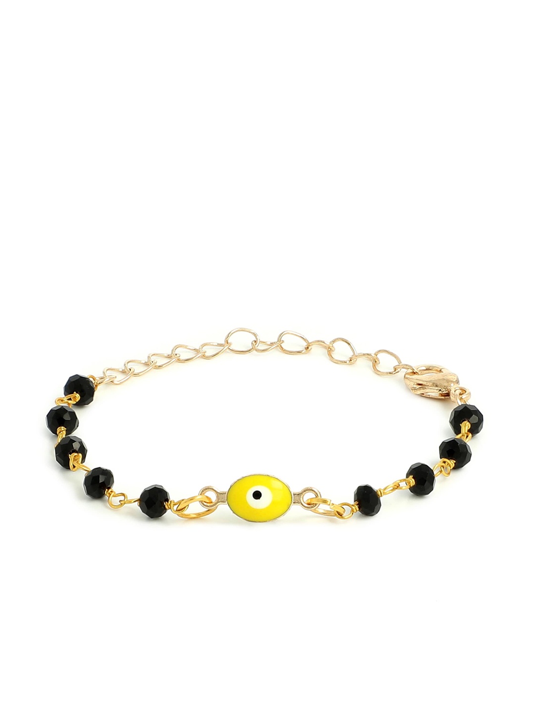 

EL REGALO Unisex Kids Gold-Toned & Black Gold-Plated Wraparound Bracelet