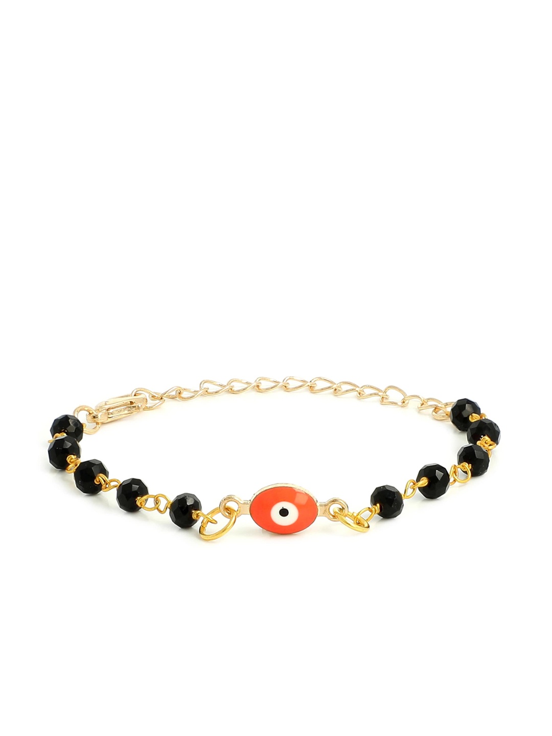 

EL REGALO Unisex Kids Black Gold-Plated Wraparound Bracelet