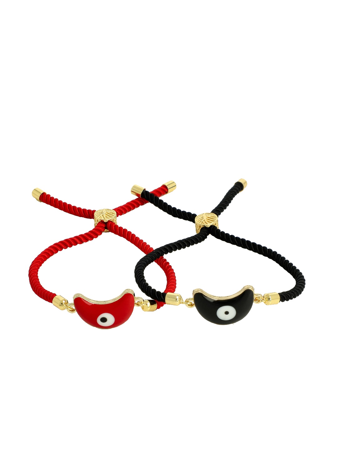 

EL REGALO Unisex 2 Gold-Toned & Black Gold-Plated Bangle-Style Bracelet