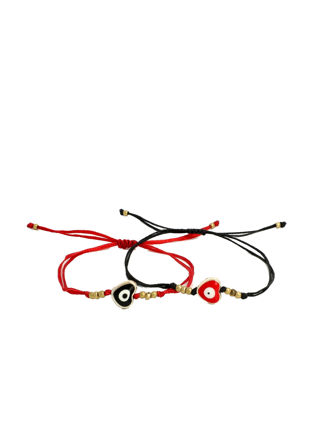 

EL REGALO Unisex Kids 2 Gold-Toned & Red Gold-Plated Wraparound Bracelet