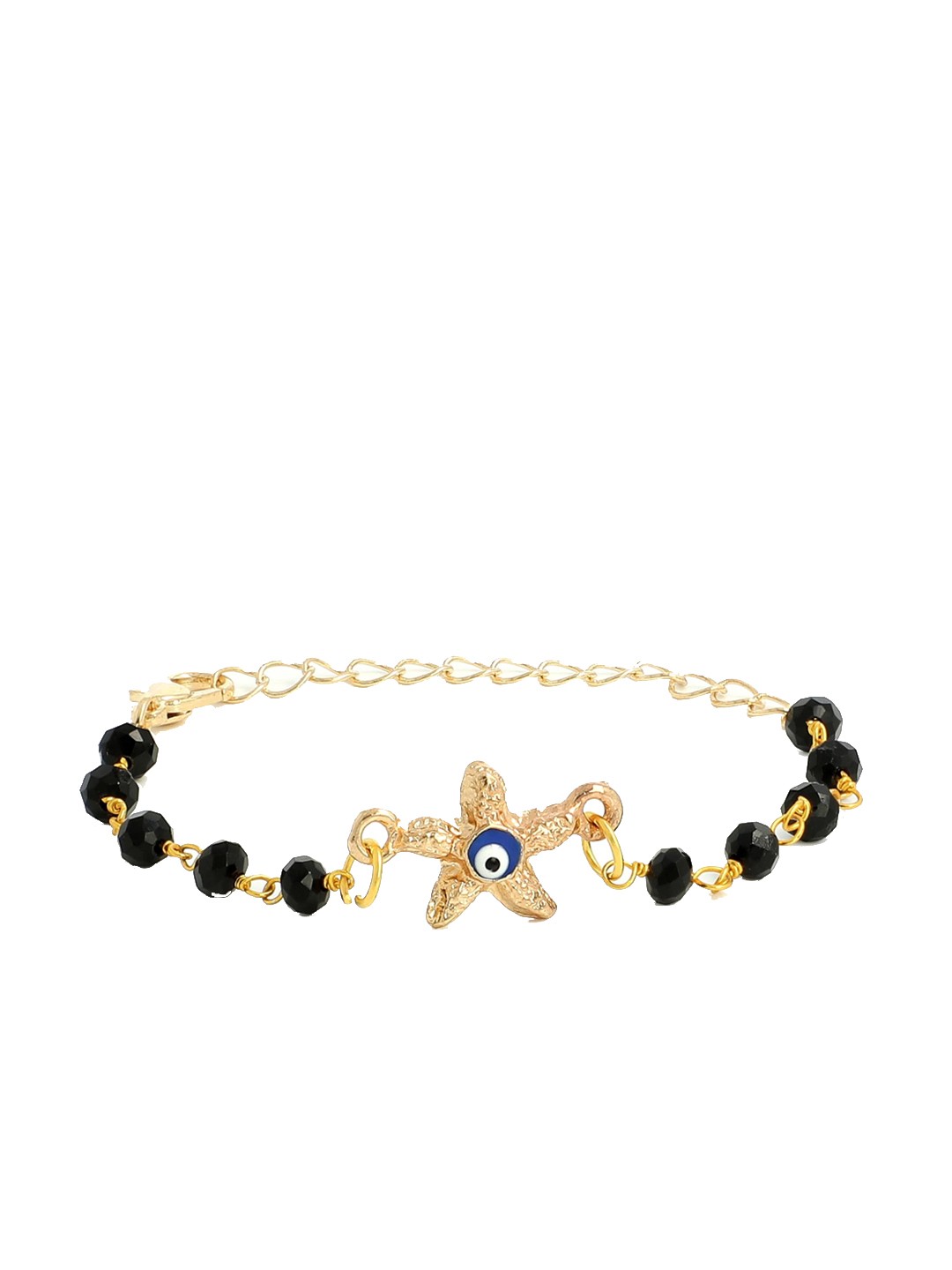 

EL REGALO Unisex Kids Gold-Toned & Black Gold-Plated Bangle-Style Bracelet
