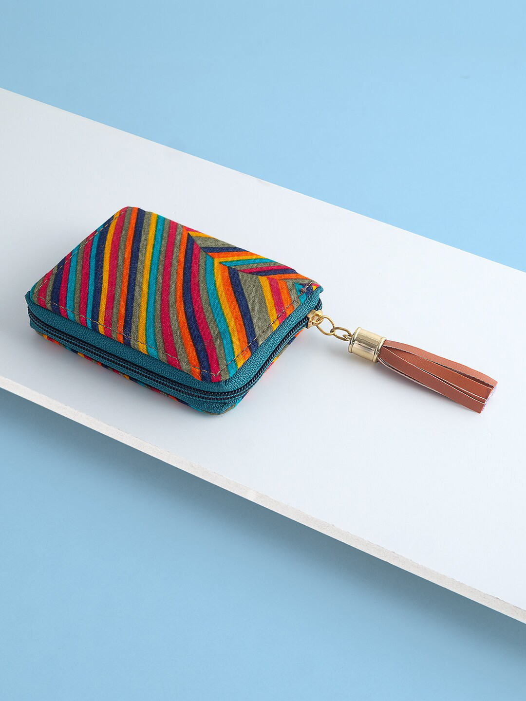 

Golden Peacock Women Multicoloured Printed Zip Around Wallet, Multi