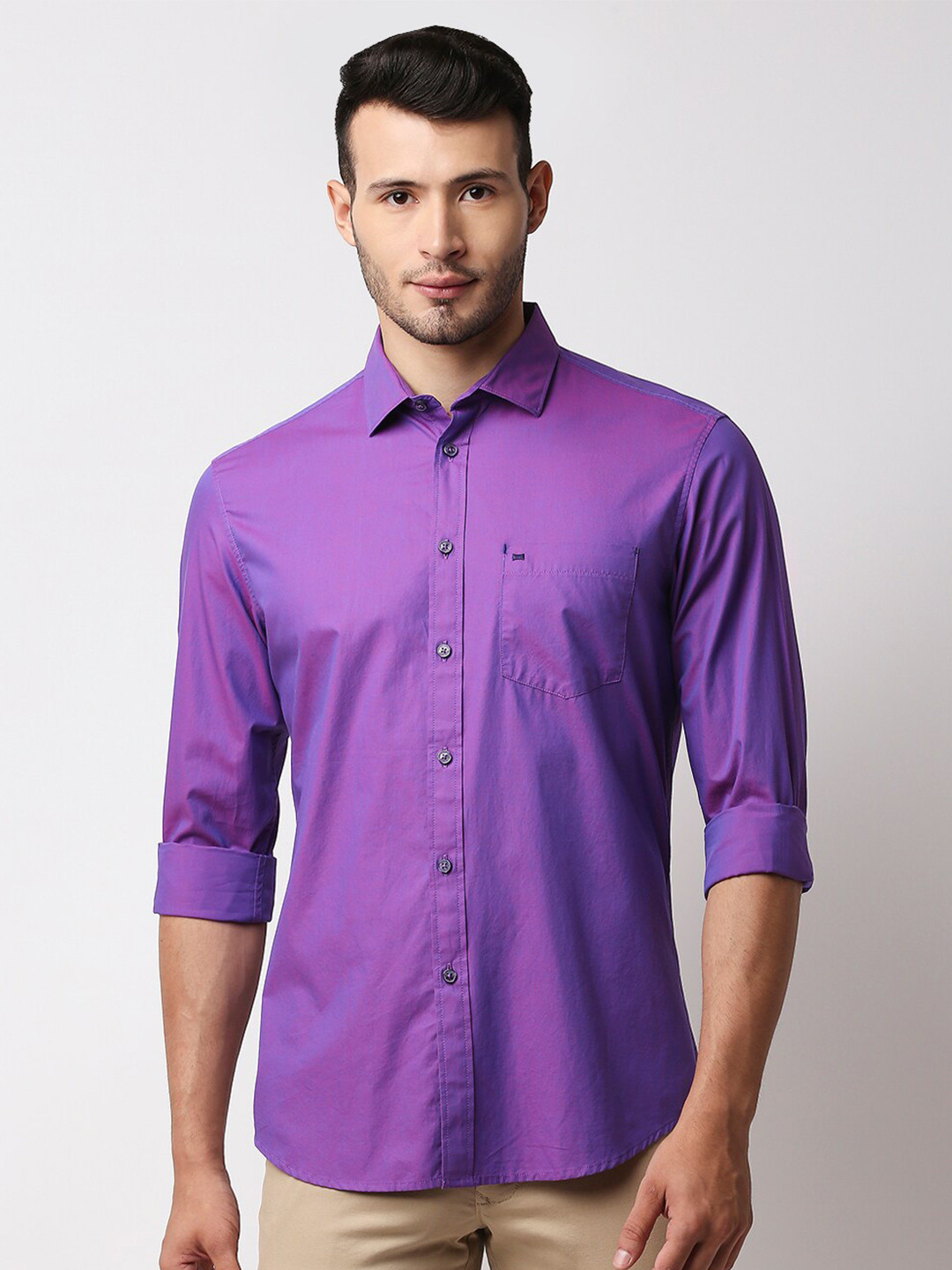 

Basics Men Purple Slim Fit Casual Shirt