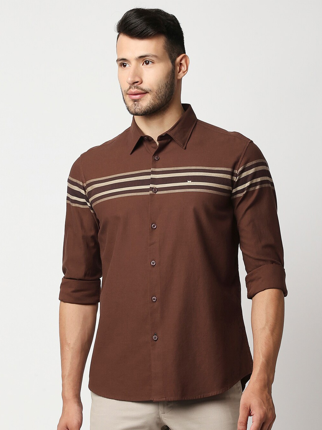 

Basics Men Maroon Slim Fit Casual Shirt