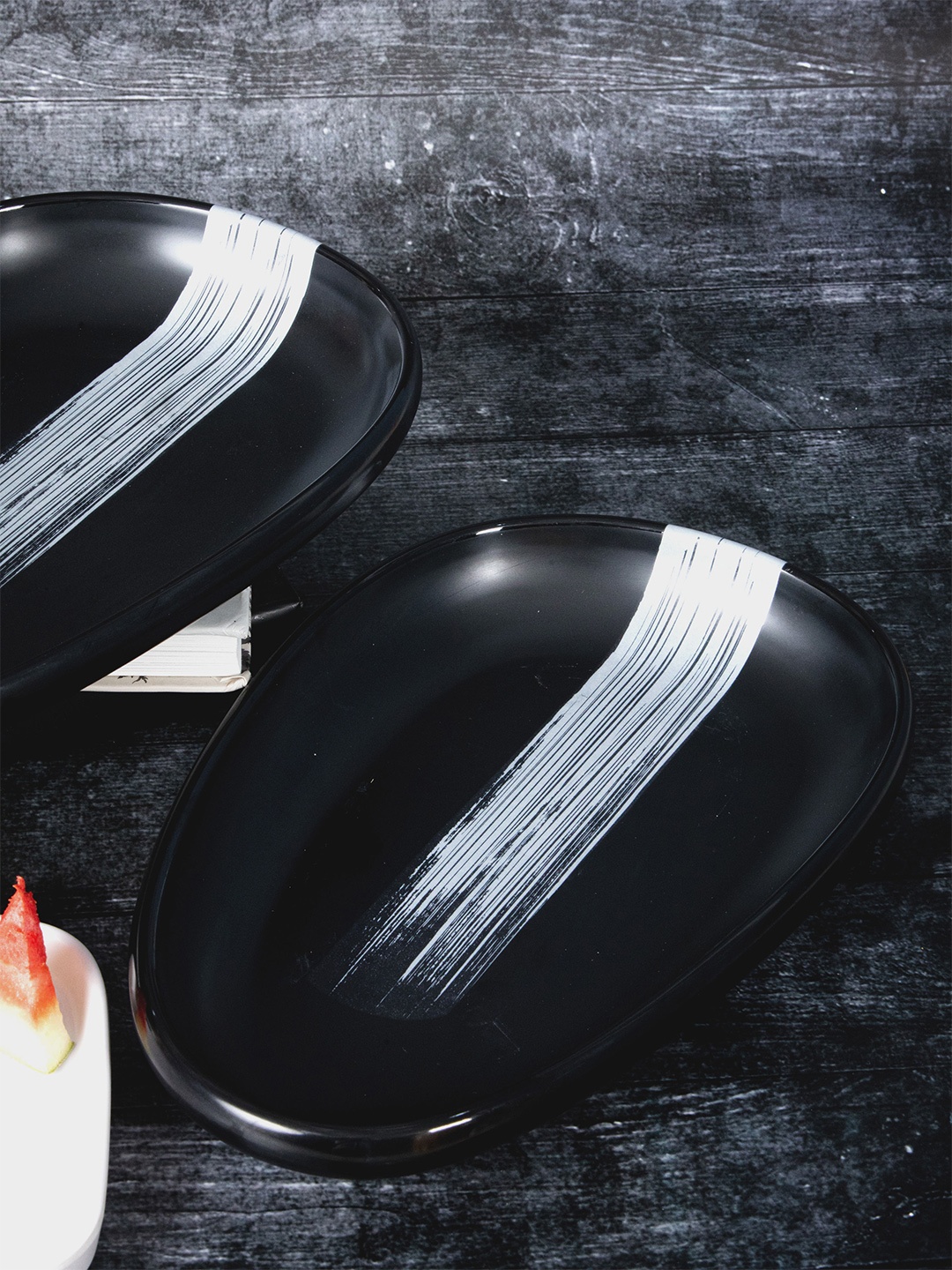 

Stehlen Black & White Set of 2 Printed Dishwasher safe Melamine Glossy Bowls 900ml each