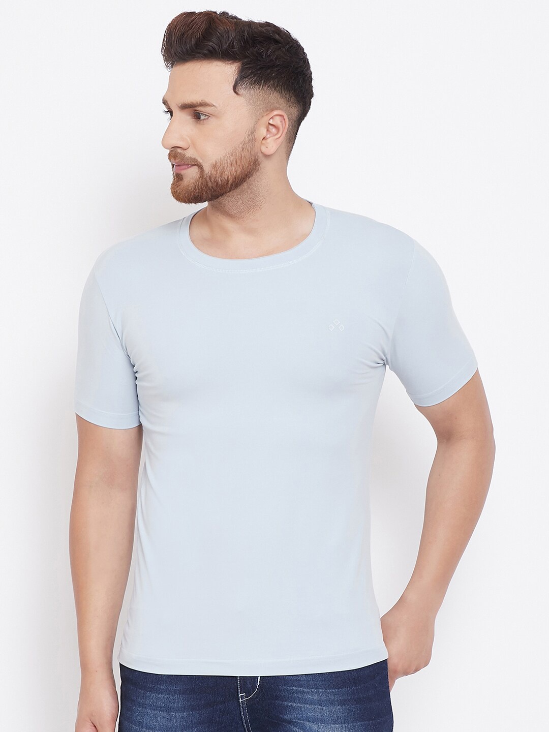 

ALIZA Men Blue Slim Fit T-shirt