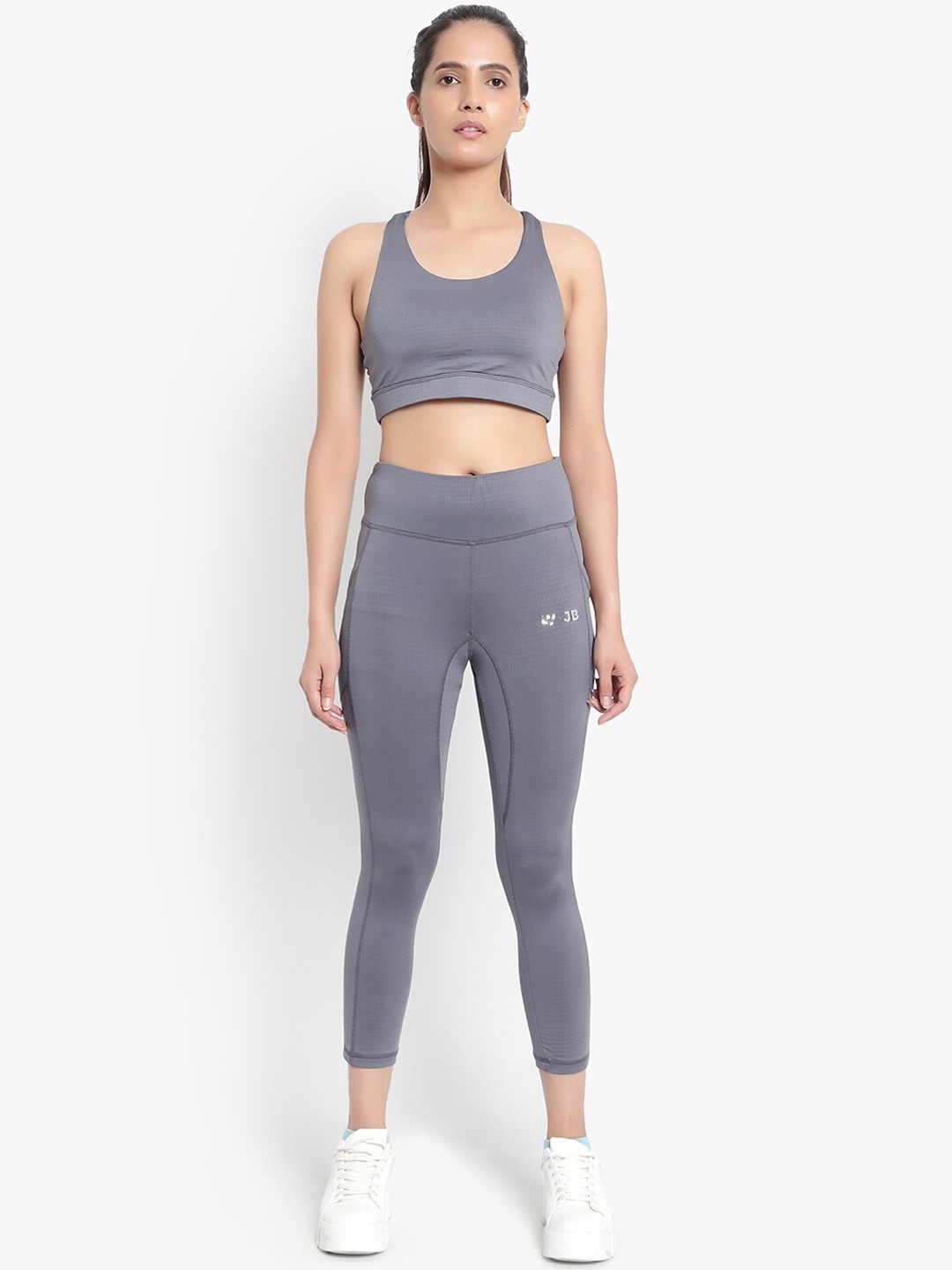 

Wearjukebox Solid Top with Capris, Grey