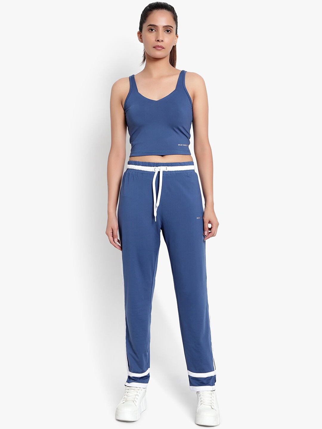 

Wearjukebox Women Blue Solid Tracksuit