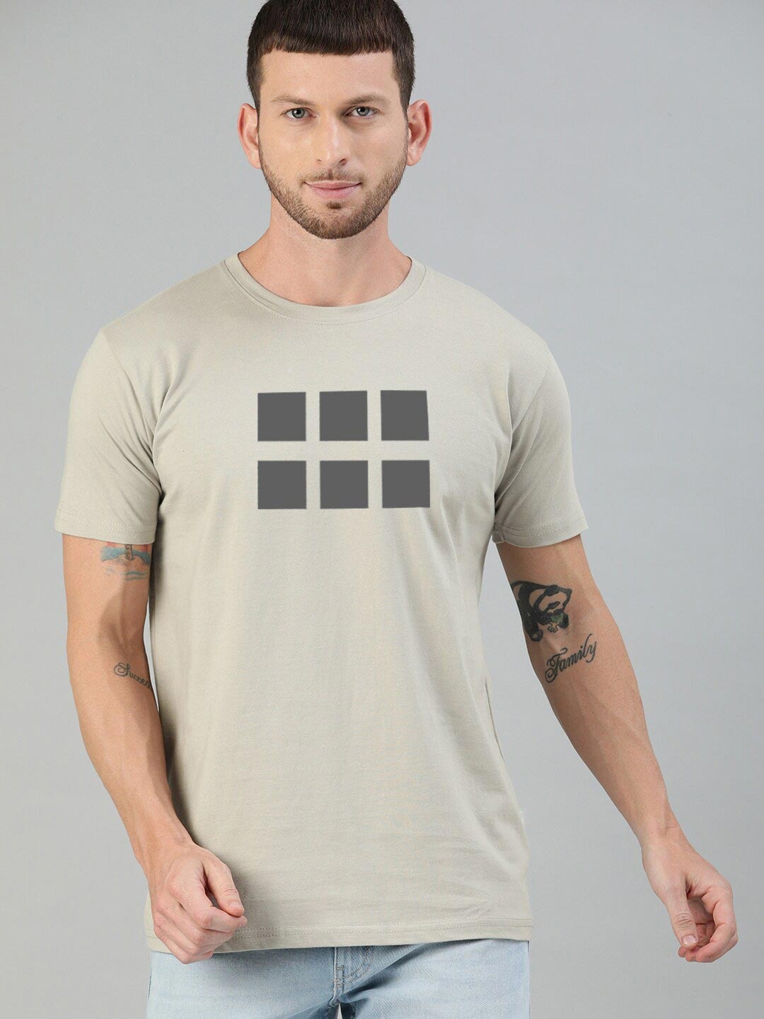 

UNSULLY Men Grey Printed Cotton T-shirt