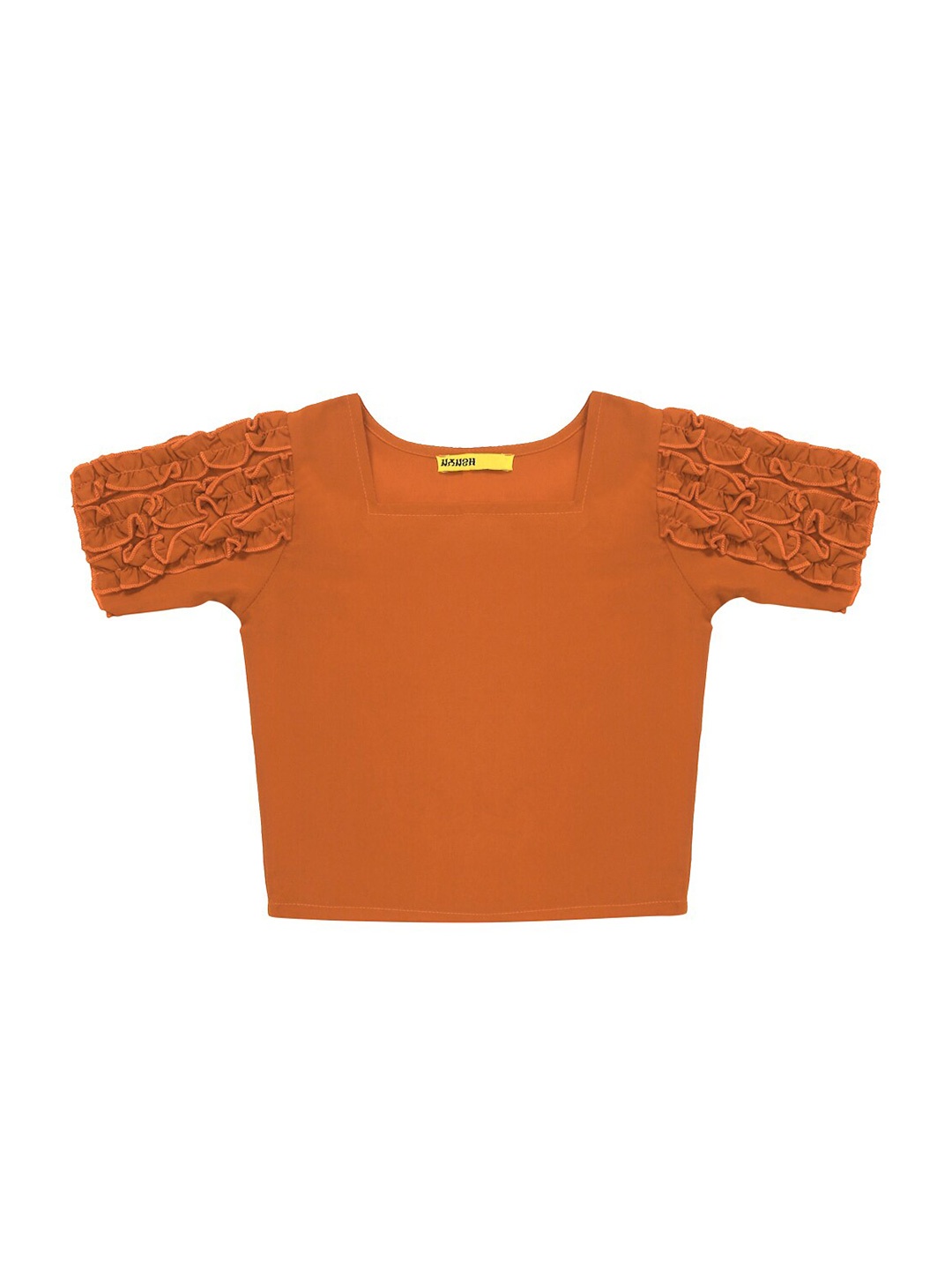 

NYNSH- PlusS Kids Girls Rust Square Neck Top