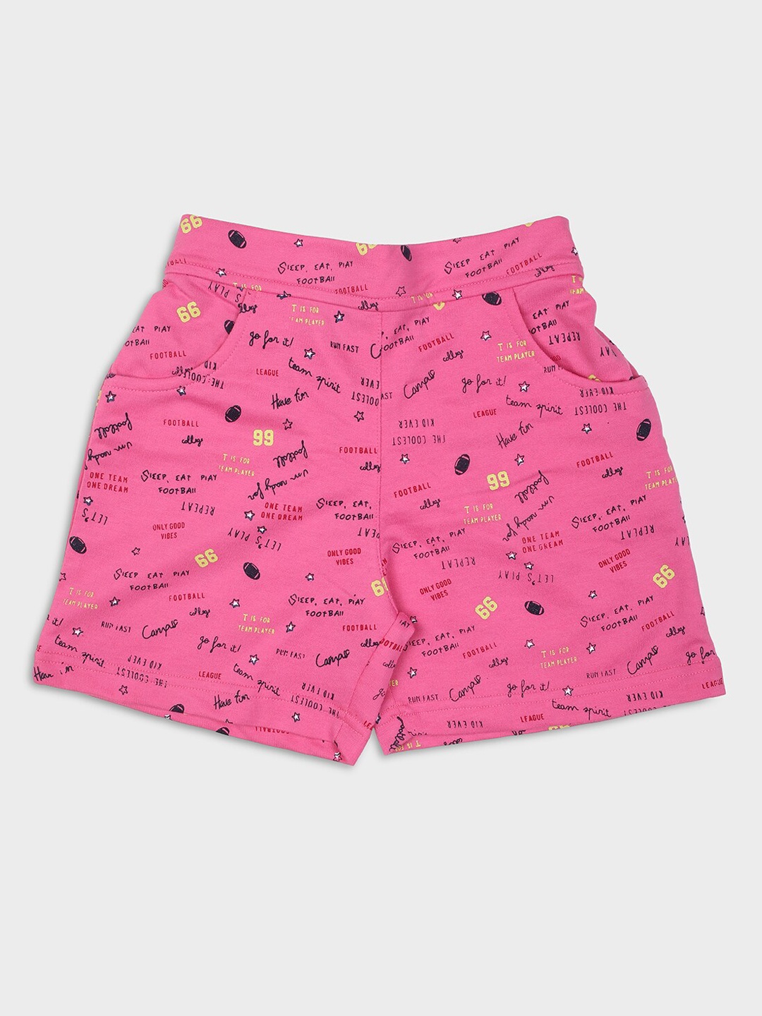 

Nins Moda Girls Pink Conversational Printed Shorts