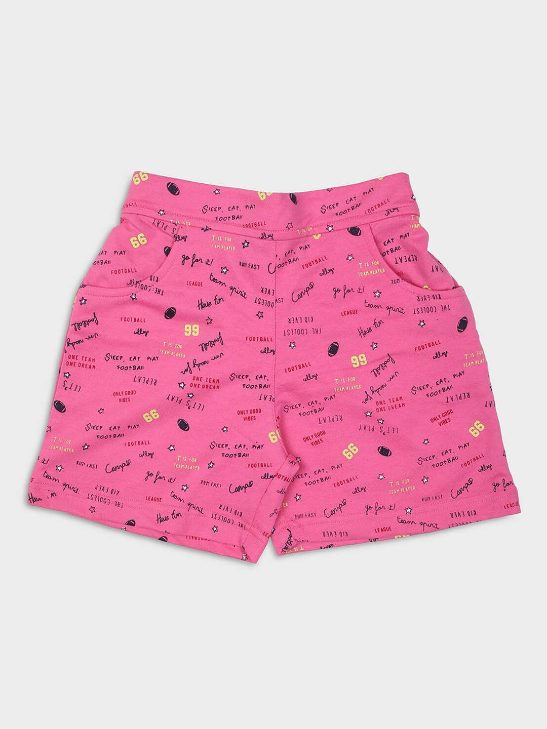 

Nins Moda Girls Pink Conversational Printed Shorts