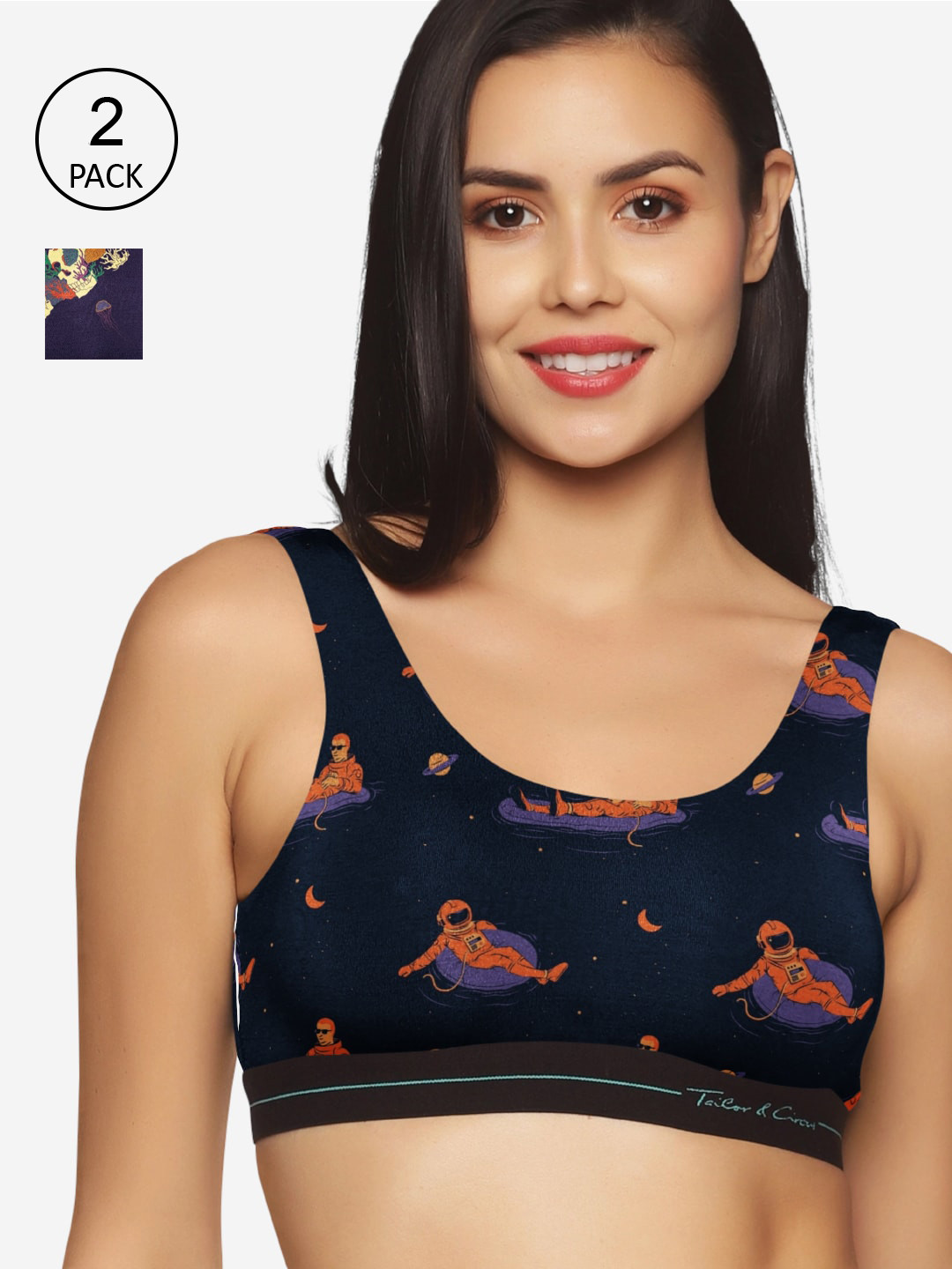 

Tailor & Circus Women Pack of 2 Multi Bra, Black