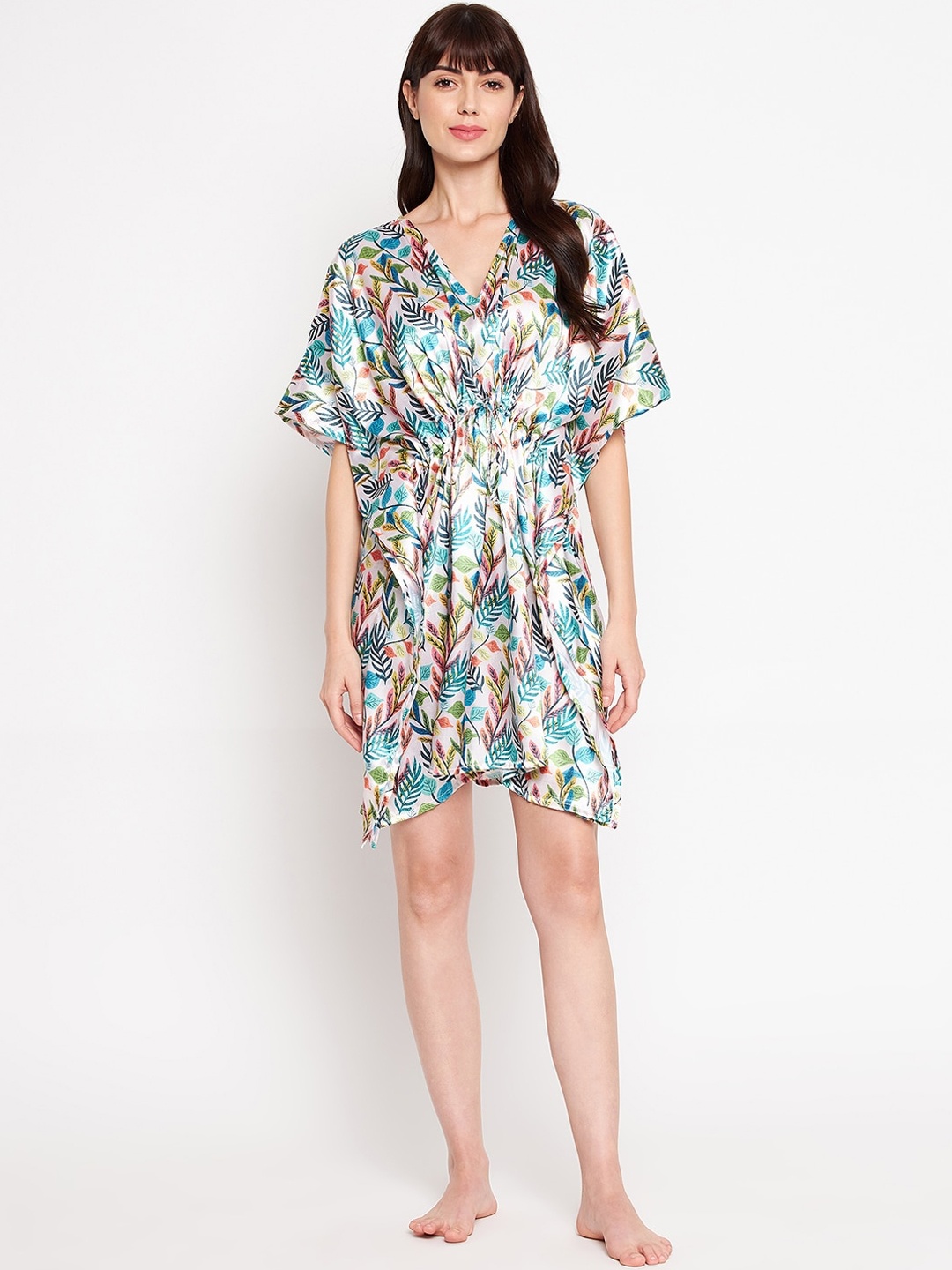 

SECRETS BY ZEROKAATA Women Leaf Printed Kaftan Women, Multi
