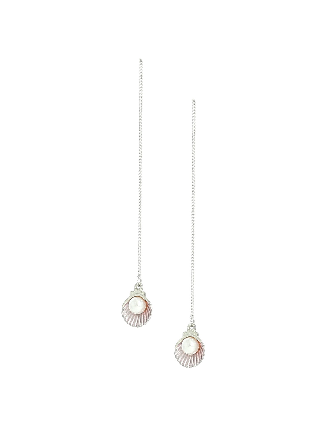 

EL REGALO Silver-Toned Contemporary Drop Earrings