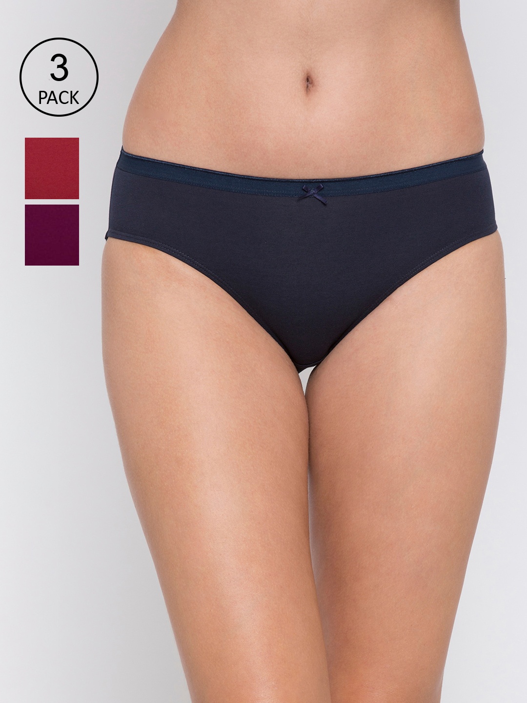 

Candyskin Women Pack Of 3 Black & Maroon Solid Anti-Bacterial Bikini Briefs CSP3-0039