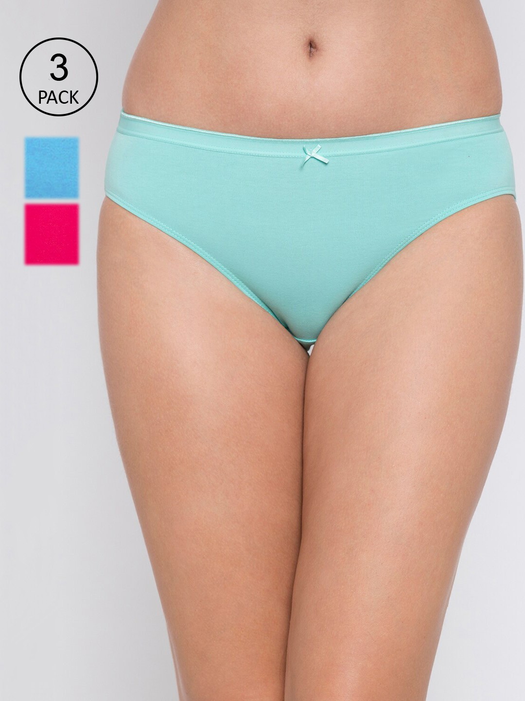 

Candyskin Women Pack of 3 Solid Cotton Briefs, Green