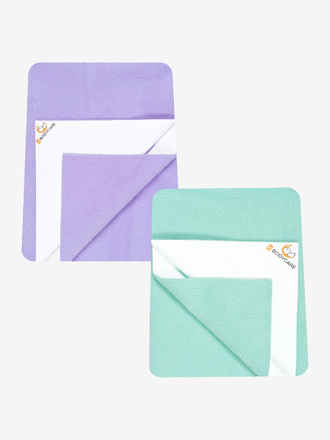 

Bodycare Set Of 2 Purple & Green Solid Water Resistance Mattress Protectors