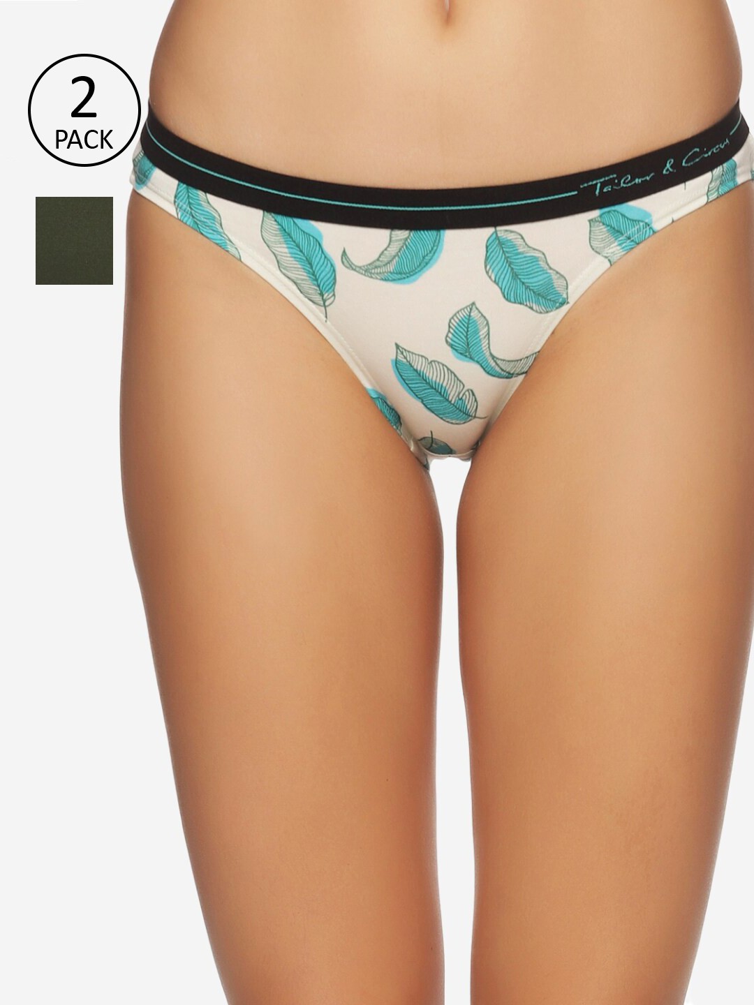 

Tailor & Circus Women Pack of 2 Anti-Bacterial Bikini Briefs BK_2PK_FL_MG, Off white