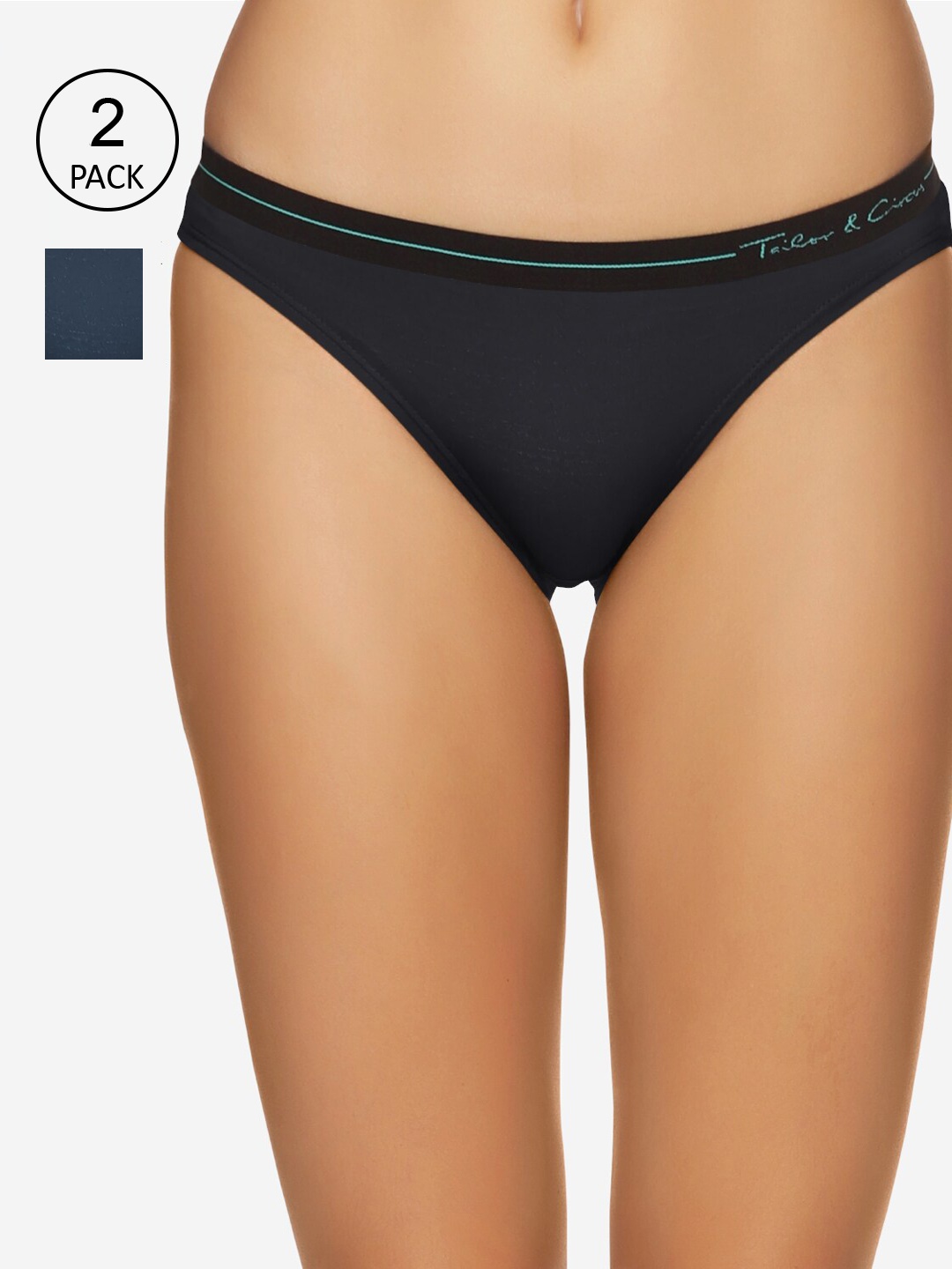 

Tailor & Circus Women Pack of 2 Anti-Bacterial Bikini Briefs BK_2PK_ON_BC, Green
