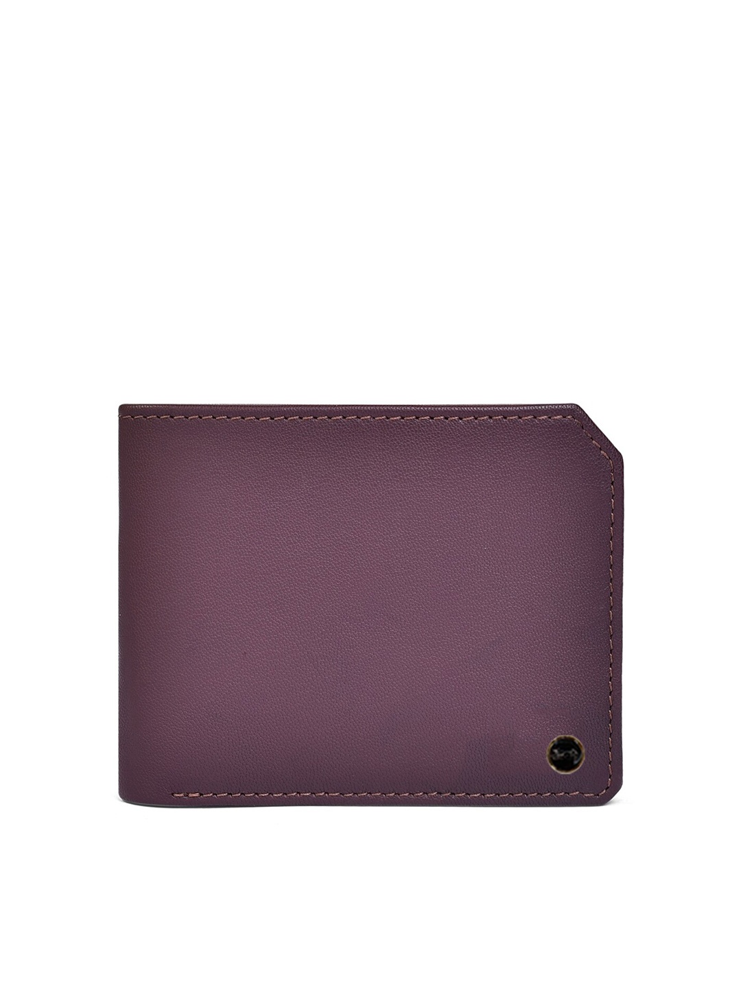 

Belwaba Men Maroon & Black Leather Two Fold Wallet