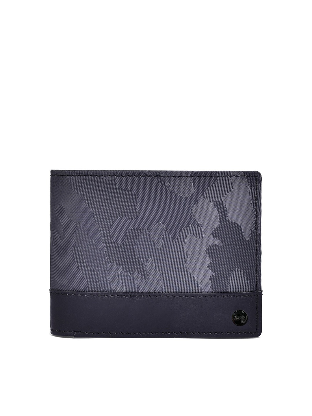 

Belwaba Men Grey Printed Leather Two Fold Wallet