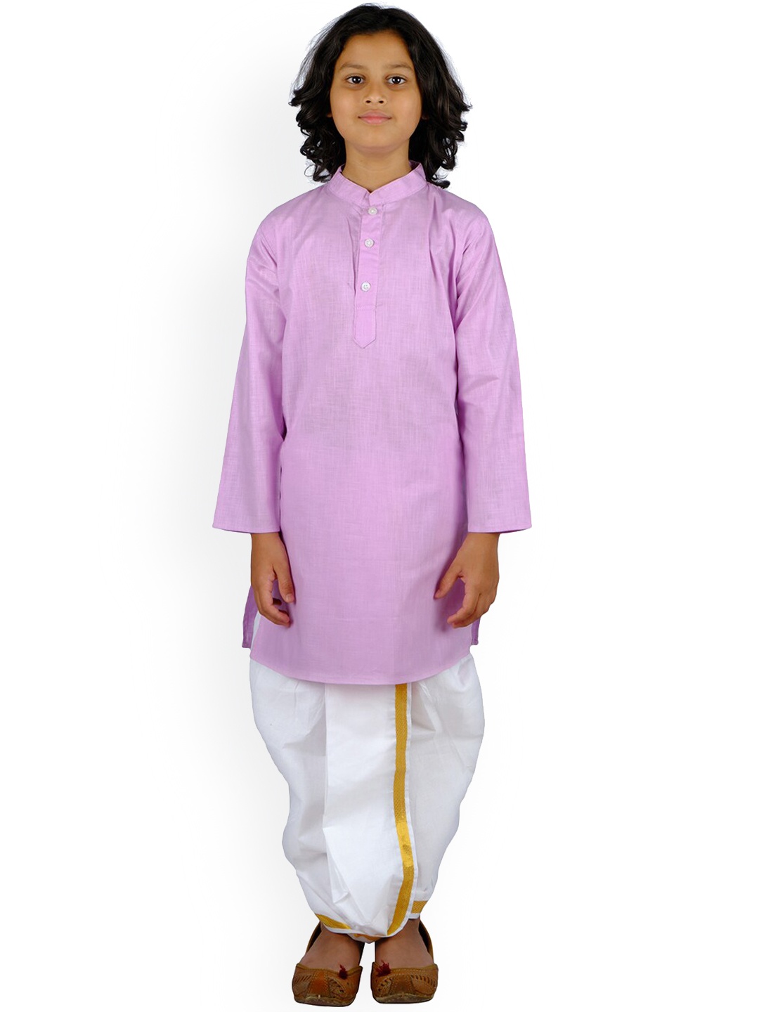 

Sethukrishna Boys Pink Pure Cotton Kurta with Dhoti Pants