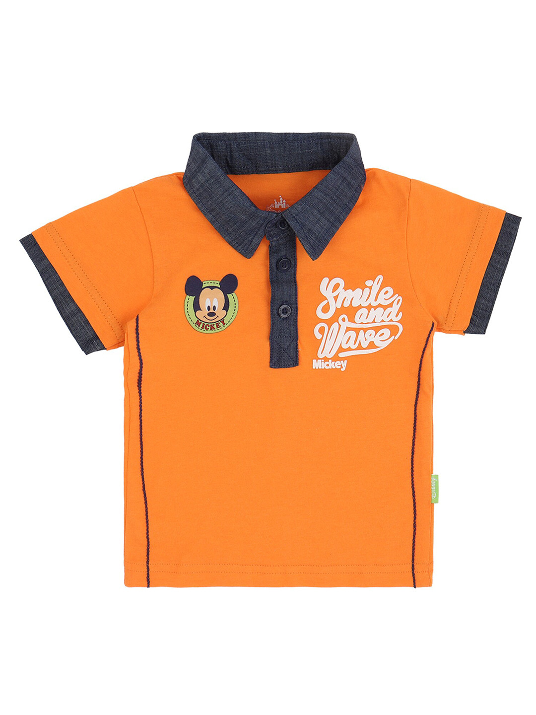 

Bodycare Kids Boys Orange Typography Printed Polo Collar T-shirt