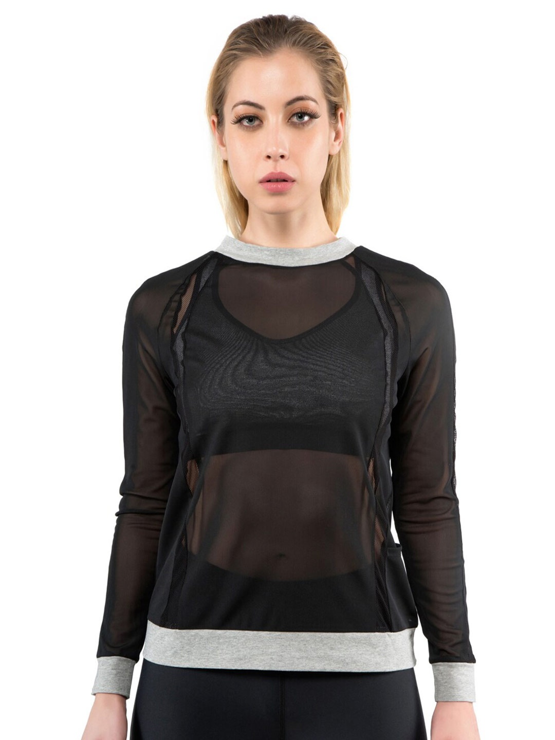 

Wearjukebox Women Black Long Sleeved Top