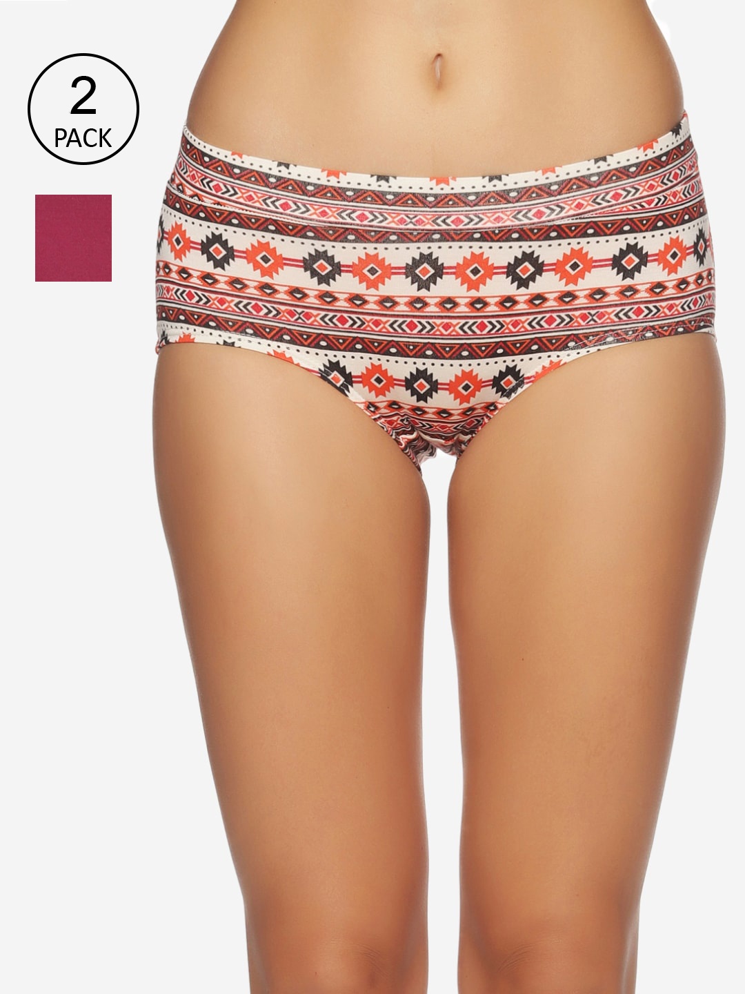 

Tailor & Circus Women Pack of 2 Printed Anti-Bacterial Basic Briefs IEHB_2PK_FT_WP, Multi