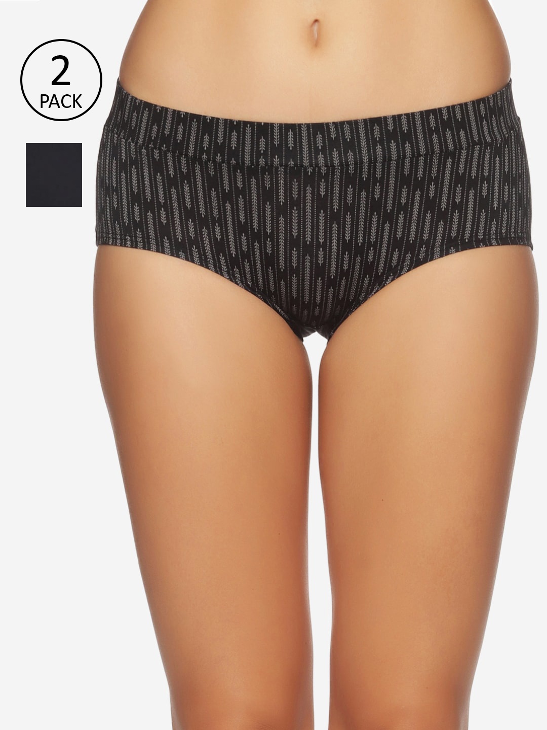 

Tailor & Circus Pack of 2 Anti-Bacterial Hipster Briefs IEHB_2PK_AR_ON, Black
