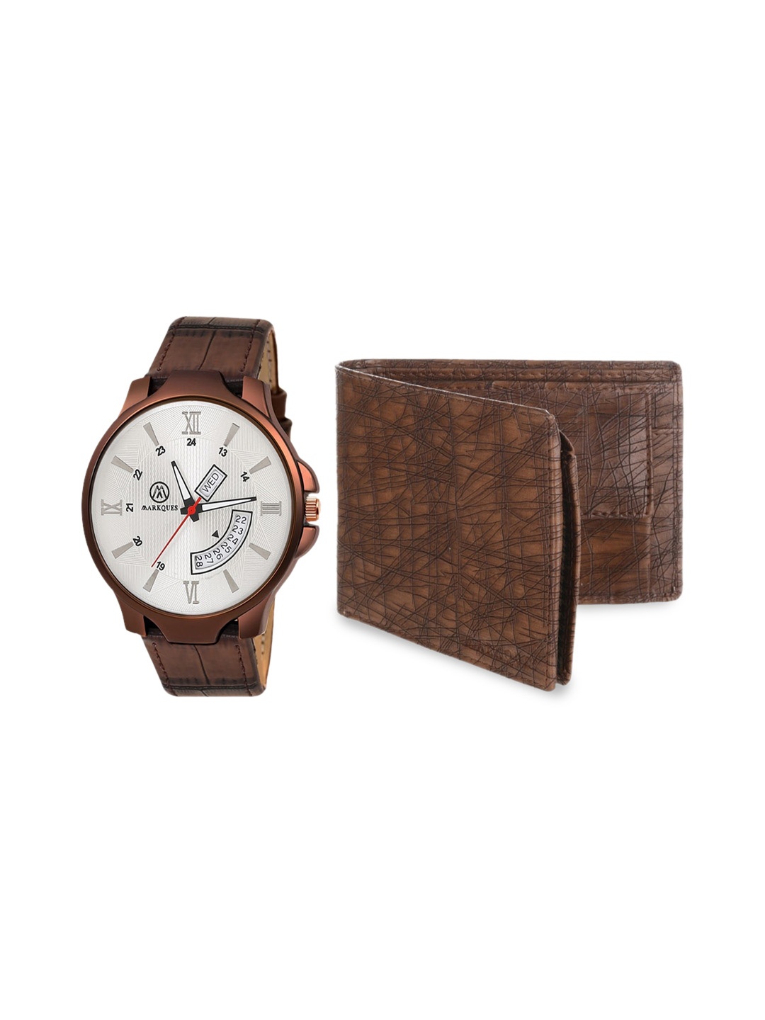 

MARKQUES Men Brown Watch and Wallet Combo Accessory Gift Set