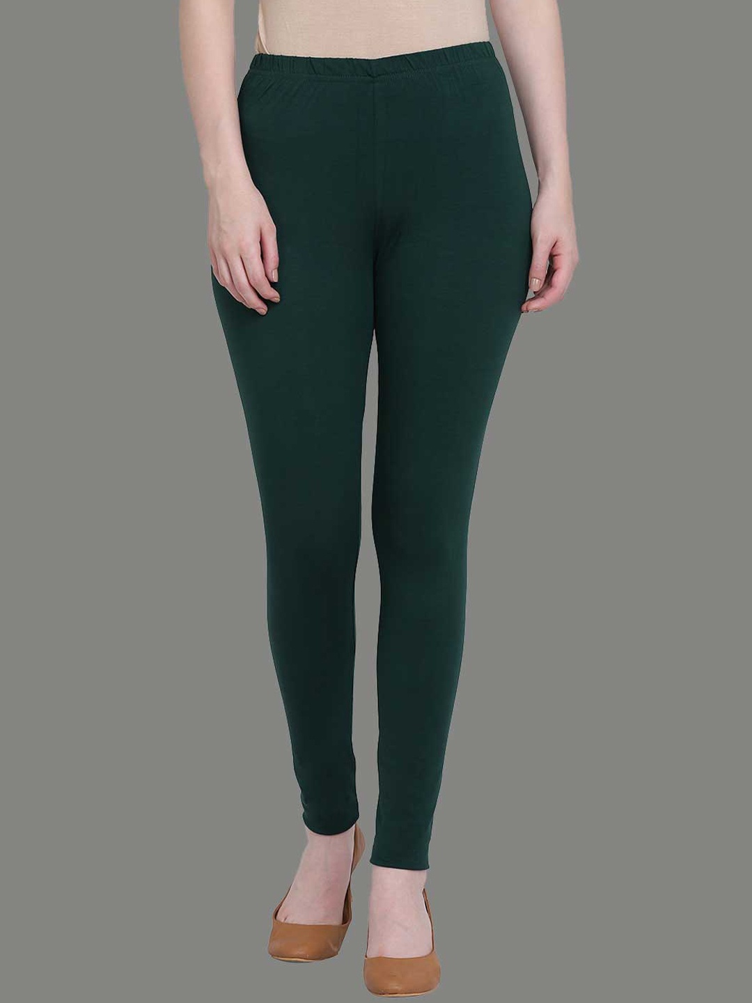 

SPIFFY Women Green Solid Ankle Length Leggings