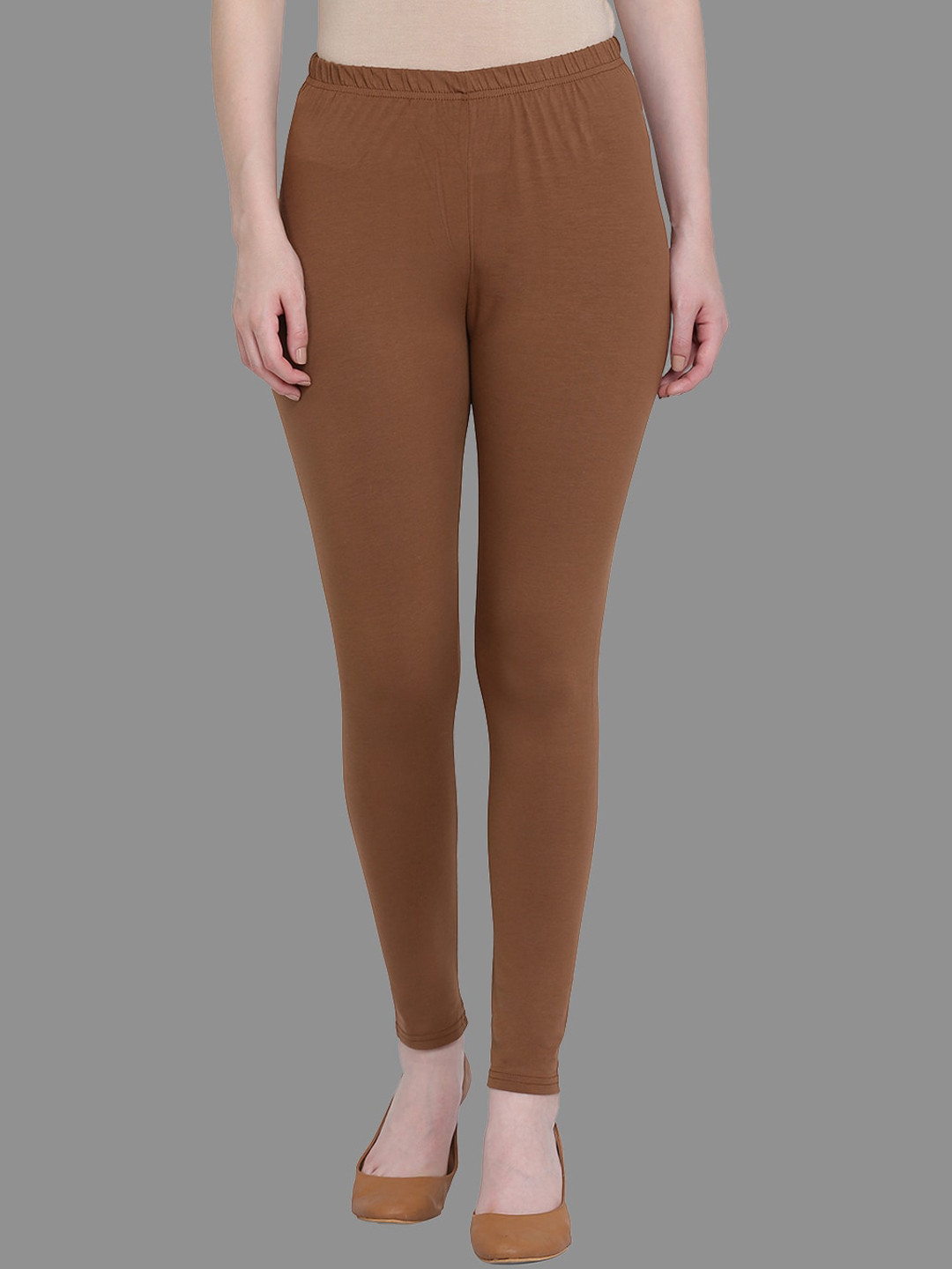 

SPIFFY Women Brown Solid Ankle-Length Leggings