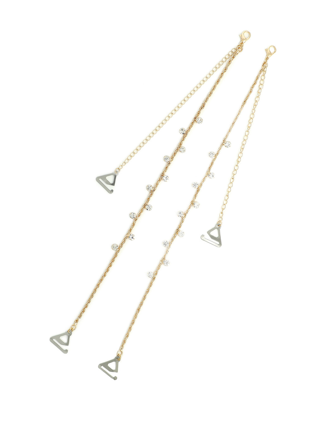 

EL REGALO Women Silver & Gold-Toned Stone-Studded Bra Straps