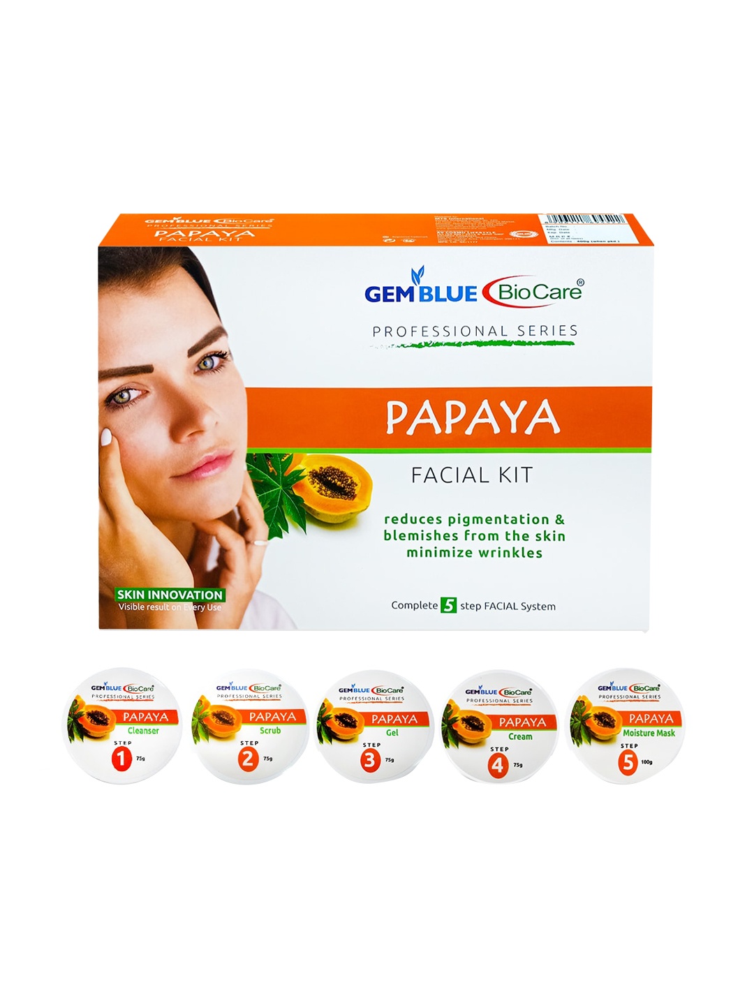 

GEMBLUE BioCare Papaya Facial Kit for Pigmentation & Blemishes - 400g, Orange