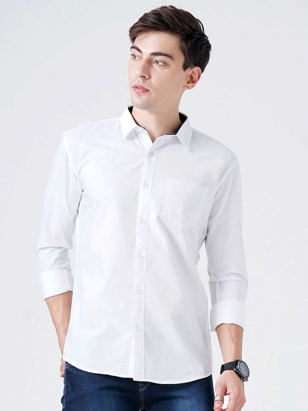 

SORATIA Men White Slim Fit Formal Shirt