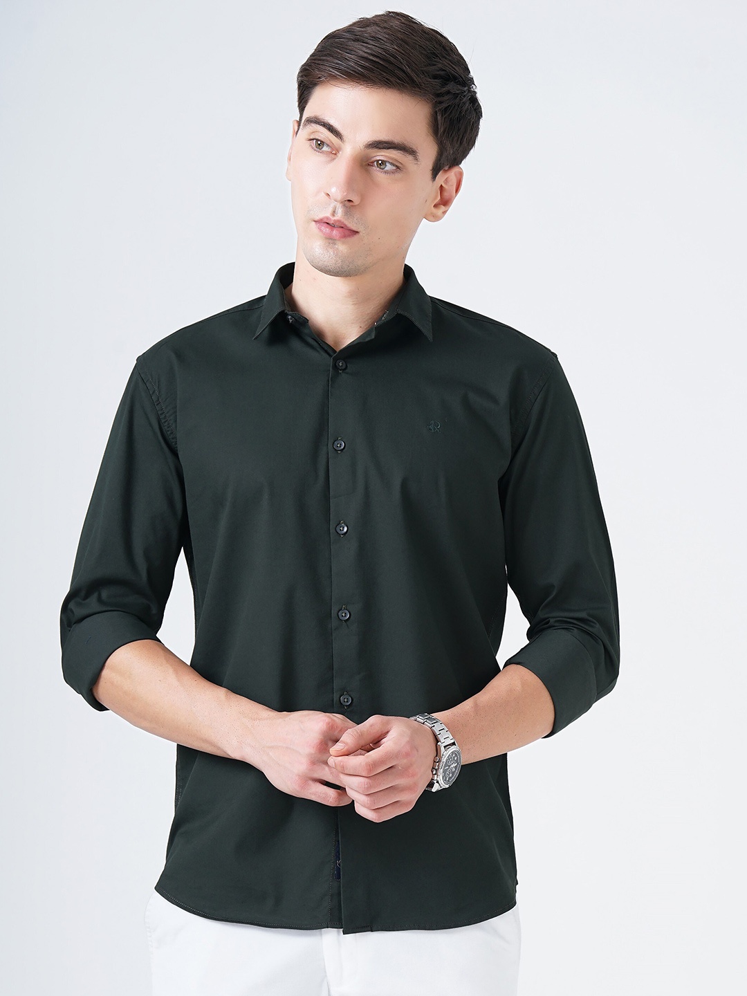 

SORATIA Men Green Slim Fit Casual Shirt