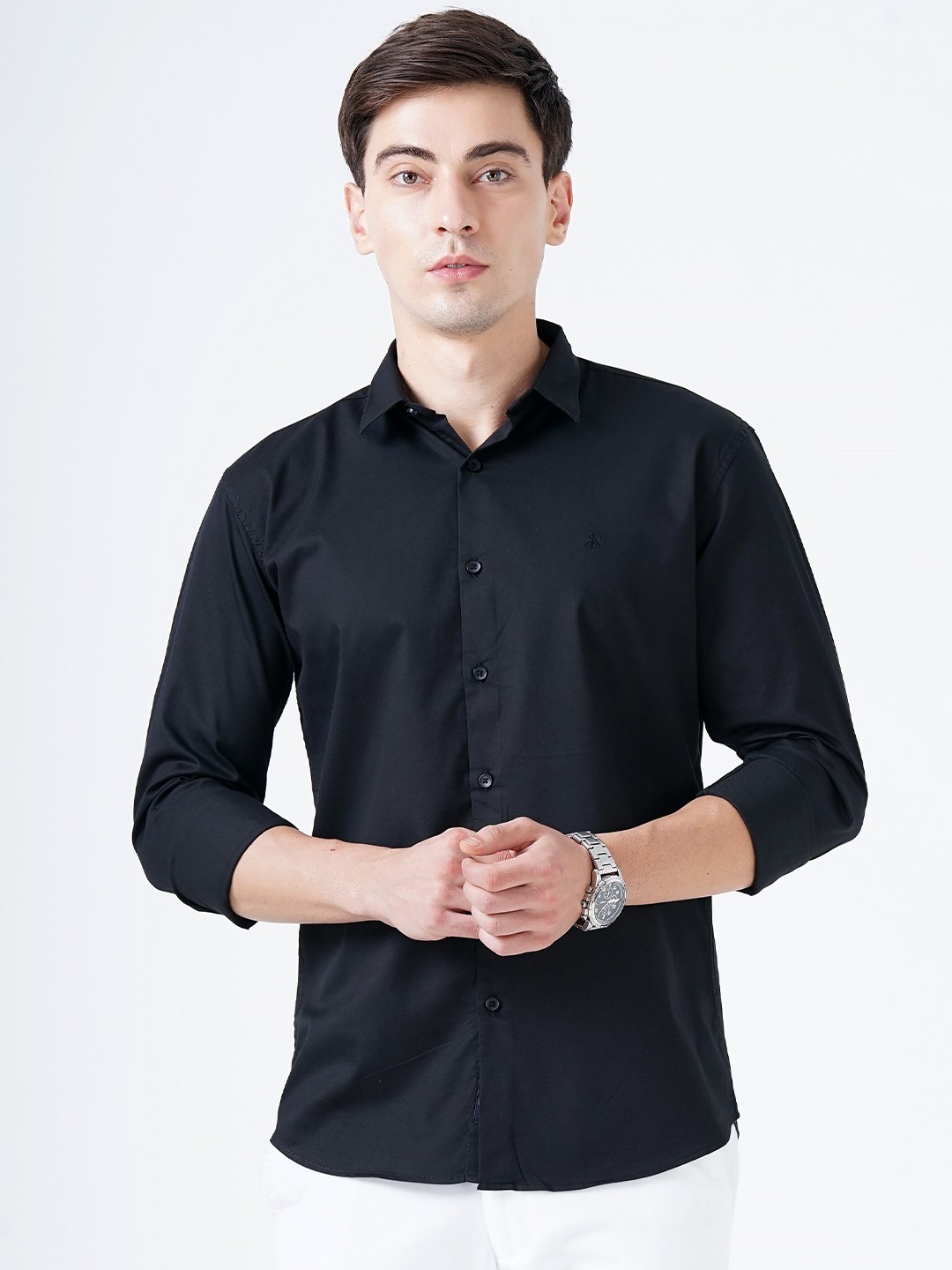 

SORATIA Men Black Slim Fit Casual Shirt