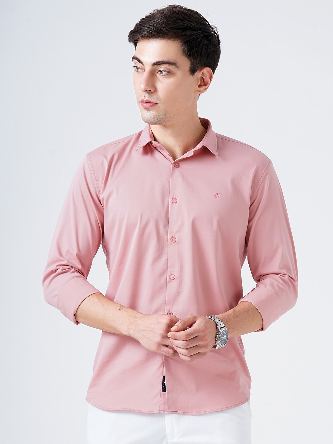 

SORATIA Men Pink Slim Fit Casual Shirt
