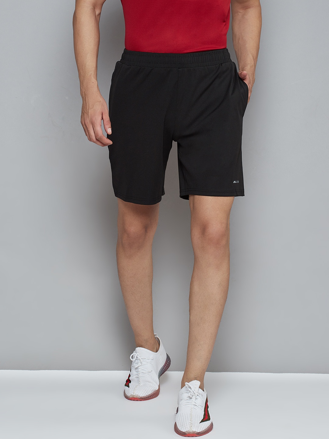 

Alcis Men Black Solid Slim Fit Sports Shorts