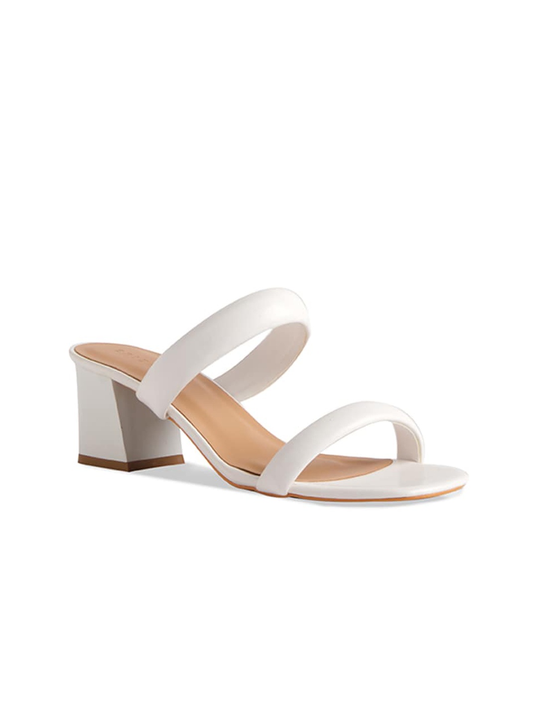 

ERIDANI White Block Sandals with Buckles