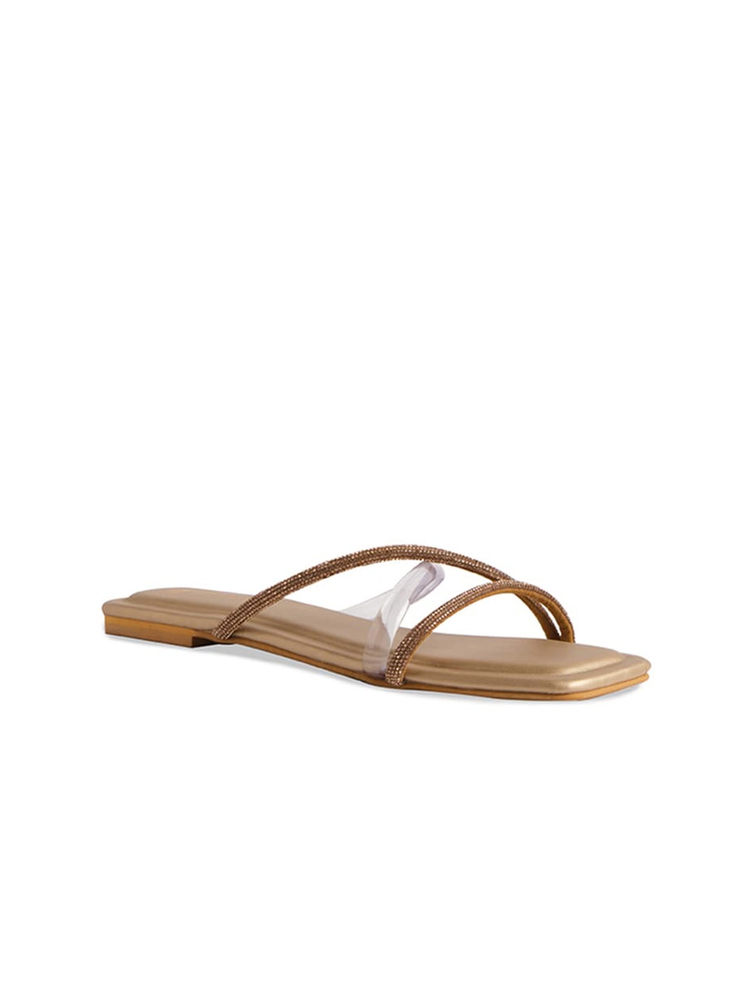 

ERIDANI Women Gold-Toned Open Toe Flats