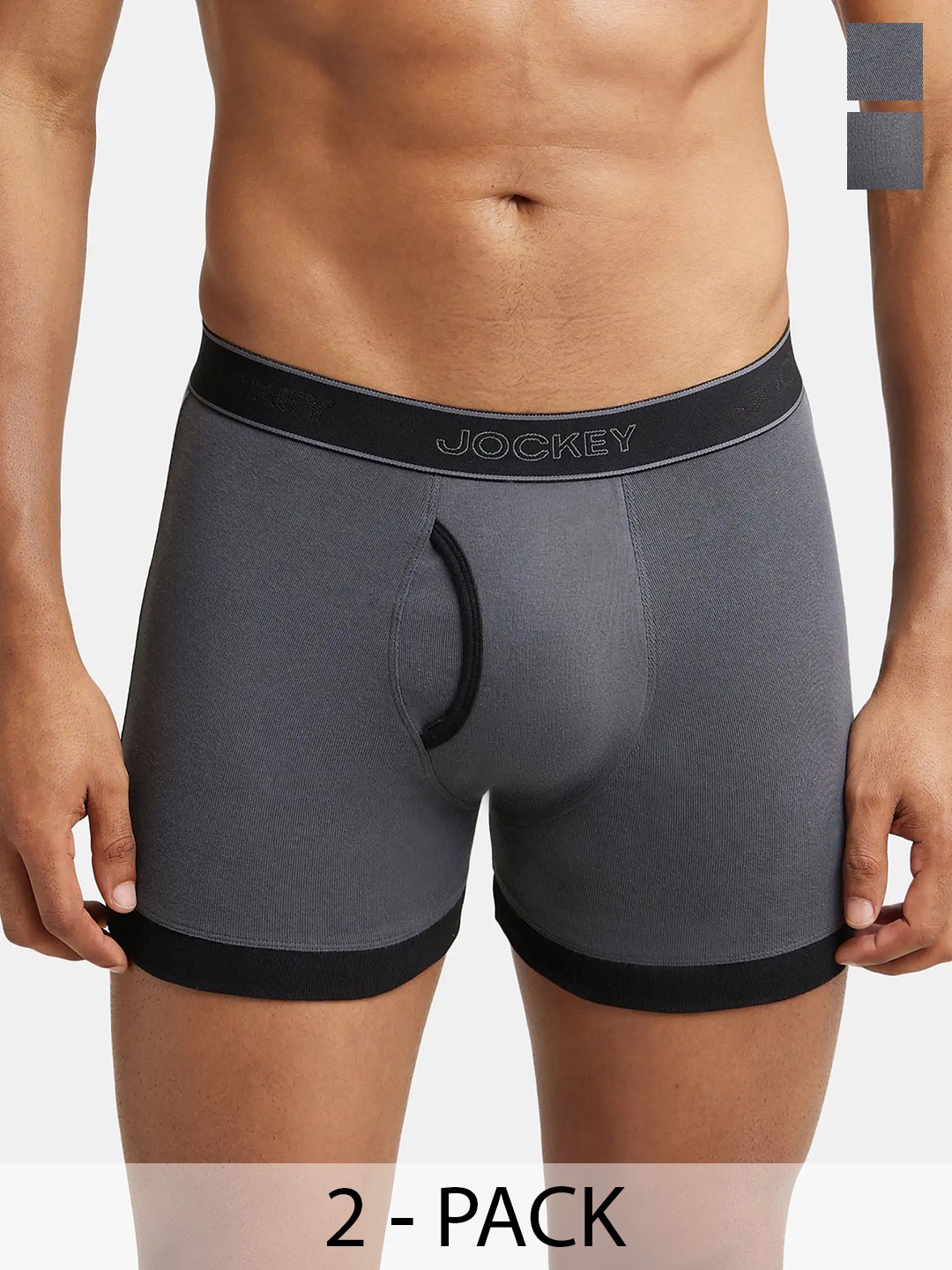

Pack Of 2 Super Combed Cotton Rib Solid Boxer Brief with StayFresh Treatment-1017, Black