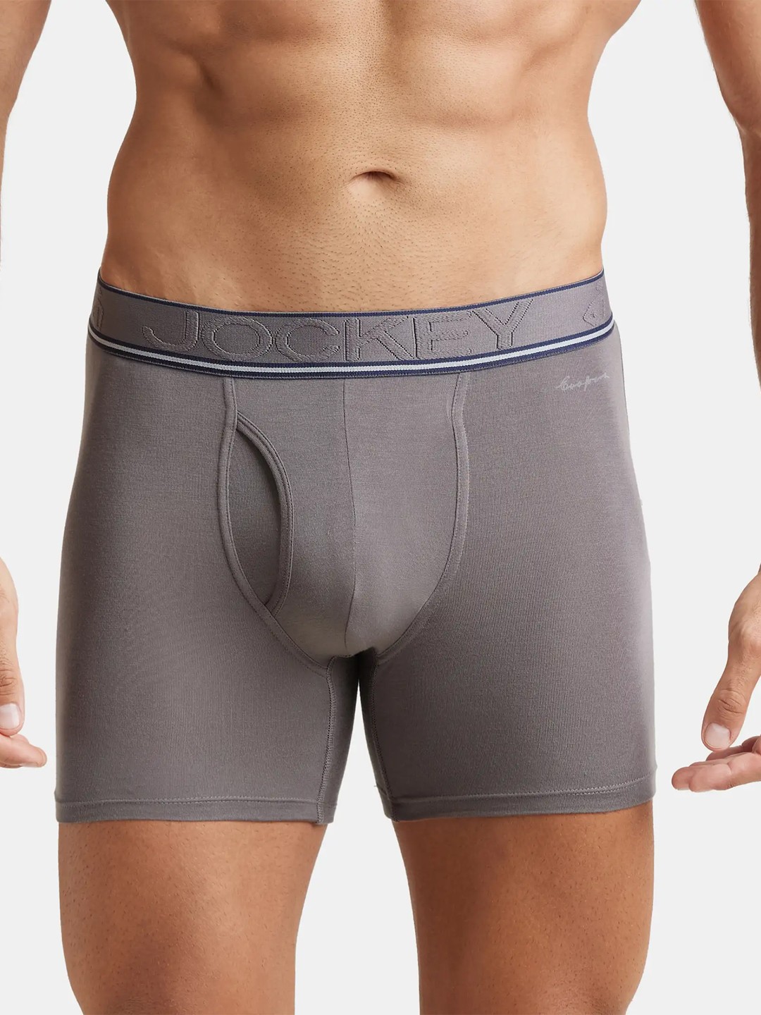 

Jockey Stretchable Boxer Brief with Natural StayFresh Properties-HG17, Grey